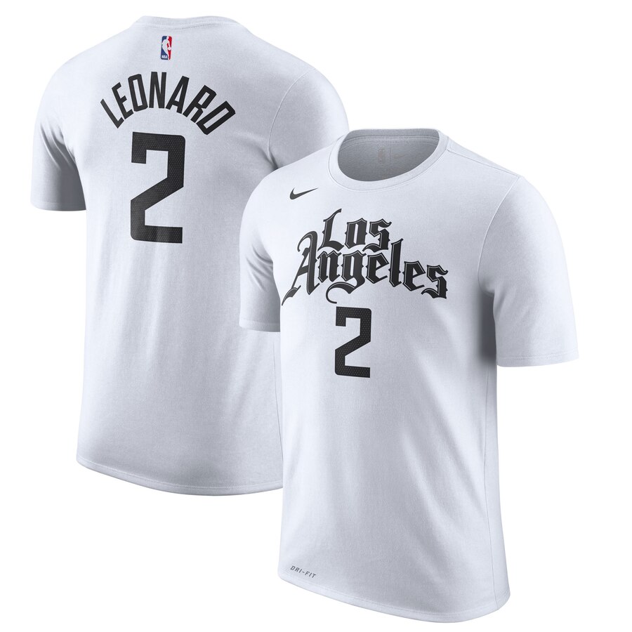 Men 2020 NBA Nike Kawhi Leonard LA Clippers White 201920 City Edition Name  Number TShirt.->nba t-shirts->Sports Accessory